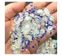 Glitter per nail art Paillettes artigianali for nail art a forma di luna, stella, cuore multicolore, 6-20 mm, confezione da 50 pezzi(Mix purple,10g)