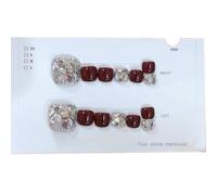 Glitter per unghie dei piedi, stampa glitterata sulle unghie dei piedi | Unghie per dita dei piedi scintillanti - unghie finte lucide, 14 pezzi occhio di gatto scintillante, manicure per unghie d'orto