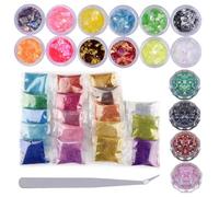 Glitter per Unghie - Set di Glitter Cosmetici per Unghie da 31 Pezzi, Set di Glitter per Slime e Trucco Glitterato, Glitter Fini e Grossi per Unghie, Lavori Manuali e Stampi in Resina