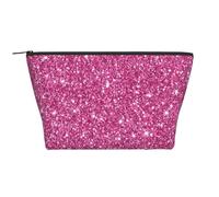 Glitter rosa scintillante, Borsa da toilette Borsa per trucco Borsa per cosmetici Borsa da toilette da viaggio portatile
