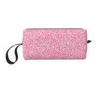 Glitter rosa scintillante, Borsa per il trucco Borsa per cosmetici Borsa da toilette da viaggio portatile Borsa per trucco Organizer