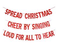 Glitter rosso diffondere allegria natalizia cantando forte per tutti a sentire striscione, decorazioni per feste di Natale, Let's Get Elfed Up decorazione per feste, decorazioni per feste Xms per