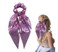 Glitter Sequin Scrunchies, Trendy Hair Bow Tie, Compact Size for Party Style, Shiny Stretch Fabric Feature, Ladies Girls Ornament, Gym Yoga Accessories for Festival Travel Celebration