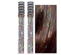 Glitter Sparkly Tinsel Accessories | Clip In Hair Tinsel | 12 Pieces Sparkling Hair Accessories,for Women Girls Birthday Holiday Daily Gathering Commuting Costume Celebration Party Cosplay Festival