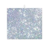 Glitter stampati argento scintillante, Tappetini per asciugare i piatti, Tappetino assorbente per scolapiatti Tappetino per lavello 41X46 cm