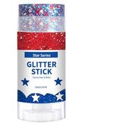 Glitter Stick - 15g Red White Blue Makeup Sequins Stick,25th Waterproof Face Glitter Makeup, July 4th Memorial Day Party Festival Concert Carnival