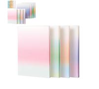 Glitter Sticky Notes, Glitter Stickys Transparent Self-Stick Note, Colourful Gradient Transparents Sticky-pads, 3”x3”, 3”x4”, Office School Supplies (4pcs B)