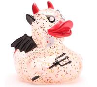 Glitter, teavolo con ali nere, anatra da bagno, con portachiavi in gomma, diabolico, glitter e glamour, principe delle tenebre