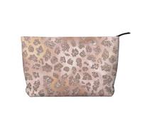 Glitter tigre oro rosa, Borsa per cosmetici in velluto a coste Borsa per il trucco Borsa da viaggio portatile