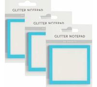 Glitter Transparent Sticky Notes,Clear Notes Pastel, Cute Self Adhesive Note Memo Pads, See Through Notes, Small to Do List, Office Supplies and School Supplies (Blue*3)