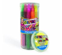 Glitter tube mitama, contenuto : 12 colle glitter+11 polverine+2 colle liquide, in tubo 25 pz. crea scintillanti capolavori