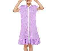 Glitter Tulle nuoto copertura costume da bagno copertura cerniera spiaggia costume da bagno con assorbente spiaggia ragazza farfalla costume, Lilla, 4-5 Anni