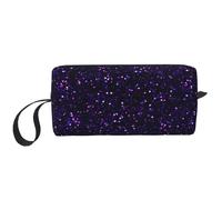 Glitter viola ametista scuro, Borsa per il trucco Borsa per cosmetici Borsa da toilette da viaggio portatile Borsa per trucco Organizer