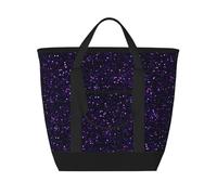 Glitter viola ametista scuro,Borsa porta pranzo grande capacità isolata per donne e uomini, lavoro, picnic, viaggi