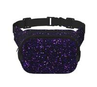 Glitter viola ametista scuro, Marsupio quadrato a doppio strato, borsa da viaggio, marsupio casual