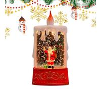 Glittering Festive Lantern | Water Lantern | Christmas Table Centerpiece | Holiday Party Decorations, Christmas Fireplace Decor, Snow Globe Candle Holder, Festive Table Decoration