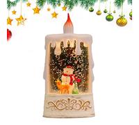 Glittering Festive Lantern | Water Lantern | Christmas Table Centerpiece | Holiday Party Decorations, Christmas Fireplace Decor, Snow Globe Candle Holder, Festive Table Decoration