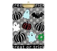 Glittering Grigio-Nero Floreale Halloween Acrilico Appunti Cartella Padfolio Standard Lettera A4 Formato Hard Board per i compiti Pediatrico Oro 12x9 pollici Tablas para escribir