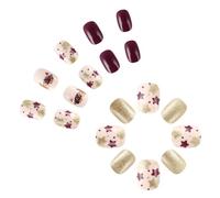 Glittering Star Full Covers Stick On Nails Artificiale Bel Cane Falso Breve Stampa Quadrata Per Le Donne Scintillante Stella Copertura Completa Stick Natale False Press