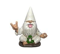 GlitZGlam George lo gnomo rockettaro con Rana zen - Questo gnomo da giardino porta sia pace e tranquillità che rock’n’roll nel vostro giardino fatato