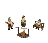 GlitZGlam Gnomi Felici che Bevono Birra! - Set da 5 Pezzi Gnomo da Giardino per Giardino Fatato in Miniatura firmato