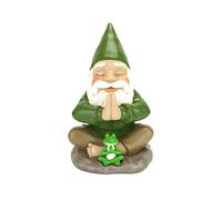 GlitZGlam Gnomo Zen e Rana Zen - Namaste - Tranquillità e Pace per il tuo Giardino fatato e Gnomi da giardino siglati Statuina Gnomo in Miniatura alta 13,97 cm