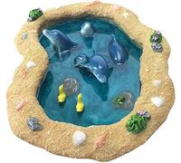 GlitZGlam The Blue Dolphins - Laghetto in miniatura per giardino delle fate e accessori da giardino incantati