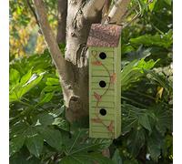 Glitzhome Casetta per uccelli a tre livelli in legno invecchiato verde con persiane per finestre, 45,7 cm di altezza