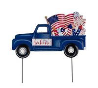 Glitzhome JKC00822 Cartello da cortile per camion americano in metallo patriottico da appendere alla parete, benvenuto