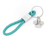 Glitzkind Portachiavi con angelo custode con incisione "angelo custode" | portafortuna auto portachiavi angelo regalo per compleanno principiante della patente di guida, turchese, Taglia unica