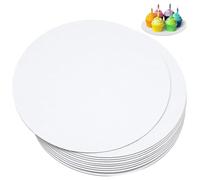 Glixoft 10 Pezzi Sottotorta Rotondi Base in Cartone per Torta Rotonda Bianca Piatto per Torta USA E Getta 20 Cm per L'esposizione di Torte, Pizza, Pane, Dessert