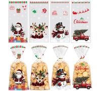 Glixoft 100 Pezzi di Sacchetti Trasparenti per Caramelle, Sacchetti di Cellophane Natalizi, Sacchetti per Caramelle, Dolcetti, Alimenti, Biscotti, Dolciumi, Bomboniere di Compleanno