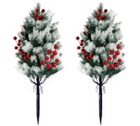 Glixoft 2 Pini Artificiali con Picchetti, Arbusti Finti Realistici per Decorazioni Natalizie, per, Patio E Giardino.