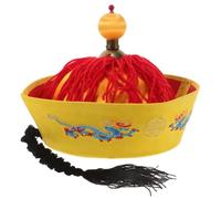 Glixoft Antico Cappello Imperatore Copricapo in Stile Cinese Accessorio per Costume Teatrale per Spettacoli Teatrali Tradizionali Prop