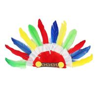 Glixoft Copricapo Indiano con Piume, Copricapo Americano con Piume, Fascia per, Cappello per Adulti E Bambini, per Giochi di Ruolo, Feste di Halloween.