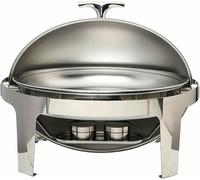 GLJTUO Buffet Server - Set per Buffet con Pentola Calda, Riscaldatore Rotondo con Coperchio in Acciaio Inossidabile, Piastra Riscaldante, Set di Posate con Porta-Combustibile, S,