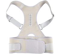 GLJTUO Correttore Posturale Supporto Completo per La Schiena Supporto Regolabile per La Parte Superiore della Schiena, Cintura per Correzione Gobba per Scoliosi per Uomo Donna ADO,White-Medium