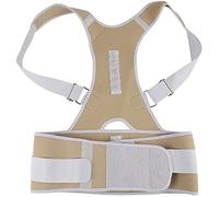 GLJTUO Correttore Posturale Supporto Completo per La Schiena Supporto Regolabile per La Parte Superiore della Schiena, Cintura per Correzione Gobba per Scoliosi per Uomo Donna ADO,Beige-Medium