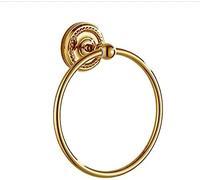 GLJTUO Elegante Portasciugamani Ad Anello in Ottone Vintage per Bagno E Cucina. Portasciugamani Rotondo da Parete con Finitura Dorata. Soluzione di Stoccaggio Elegante E Funzion,Golden