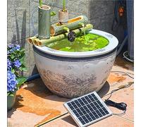 GLJTUO Fontana d'Acqua in bambù con Pompa Solare, Fontane da Esterno Indipendenti, Fontana da Giardino Giapponese, Cascata, Beccuccio per Fontana d'Acqua da Esterno, Senza,