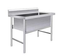 GLJTUO Lavello in Acciaio Inox A Vasca Singola, Lavello Indipendente per Lavanderia, Lavello Industriale per Garage, Lavello Commerciale per Ristorante, Officina-Deep:30cm/11.8in-120X60X80cm