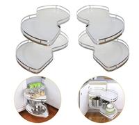 GLJTUO Mensola Estraibile Per Angolo Cieco Per Mobili Da Cucina, Ripiani Estraibili Con Vassoio Girevole A 2 Livelli, Ripiano Girevole Doppio, Per Mobili Da 900 Mm A 1000 Mm, Bi,