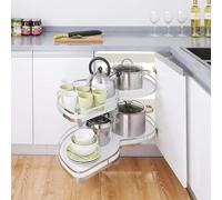 GLJTUO Mobiletto Angolare Cieco Estraibile Per Cucina, Mobiletto Angolare Cieco Per Cucina, Doppio Ripiano Girevole, Ogni Ripiano Oscilla Indipendentemente, Adatto Per Mobili Da,A-900mm