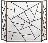 GLJTUO Pantalla Metálica para Chimenea De 3 Paneles, Resistente Y Antichispas, Estilo Clásico, Independiente para Uso Seguro En Interiores.,