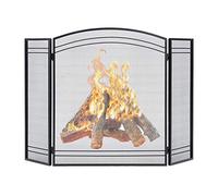 GLJTUO Pantalla Moderna De Hierro Negro para Chimenea: Protector De Chispas Plegable De 3 Paneles, 120 X 80 Cm, Red Metálica Decorativa para El Hogar, Accesorios De Seguridad Y Estil,