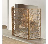 GLJTUO Protector De Pantalla para Chimenea, Plegable De Tres Paneles, Resistente, con Malla Fina De Acero, Diseño Independiente para Interiores Y Exteriores.,