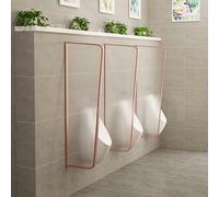 GLJTUO Schermo divisorio per orinatoio Maschile, divisorio a Parete, divisori per orinatoio in Acciaio Inox, Schermo divisorio per WC con Vetro temperato, Adatto per Hotel, RIST,Rose D-5PCS