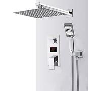 GLJTUO Set di rubinetti Doccia digitali per Bagno Roma con Display a Pioggia, Miscelatore LCD a 2 Vie per Vasca da Bagno, Sistema Doccia, Miscelatore per Vasca da Bagno, 2 Vie 1