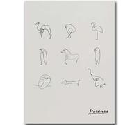 GLKFWVX Il Famoso Paul Picasso Posa con Illustrazioni murali 《Ragazza Davanti a Uno Specchio》Poster di Paul Picasso Pittura su Tela Stampe astratte per l'arredamento della casa 60x90cm Senza Cornice