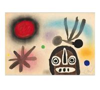 GLKFWVX Joan Miro Manifesti della Mostra Il Sole Sorge Arte della Parete Surrealismo Pittura su Tela Stampe Miro Joan Miro Immagini per La Decorazione Domestica 75X55cmX1 Senza Cornice